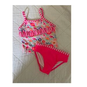 Toddler Girls Tankini Set floral and bird print